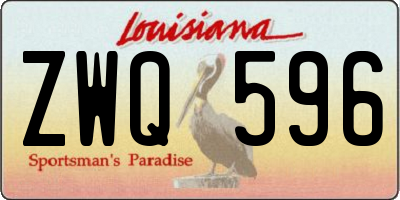 LA license plate ZWQ596