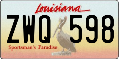 LA license plate ZWQ598