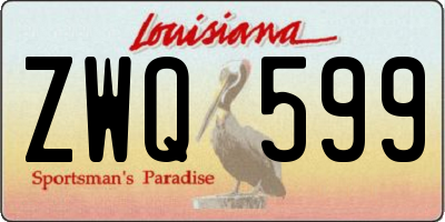 LA license plate ZWQ599