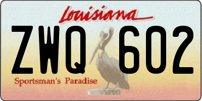 LA license plate ZWQ602