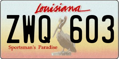 LA license plate ZWQ603