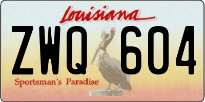 LA license plate ZWQ604