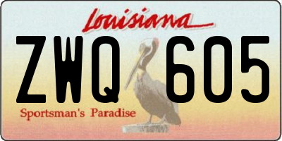 LA license plate ZWQ605