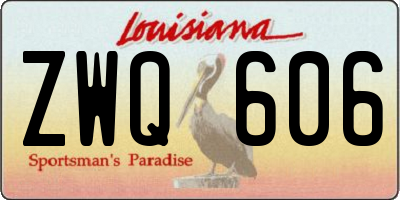 LA license plate ZWQ606