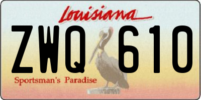 LA license plate ZWQ610