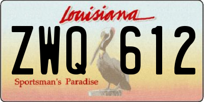 LA license plate ZWQ612