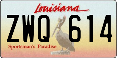 LA license plate ZWQ614