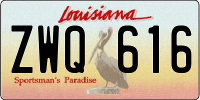 LA license plate ZWQ616