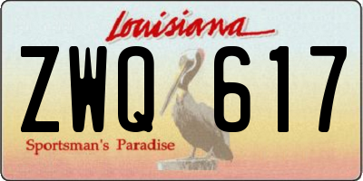 LA license plate ZWQ617