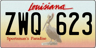 LA license plate ZWQ623