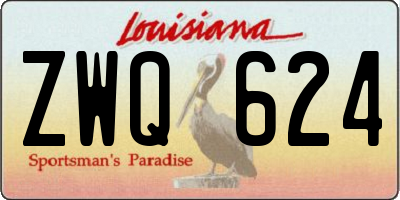 LA license plate ZWQ624