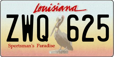 LA license plate ZWQ625