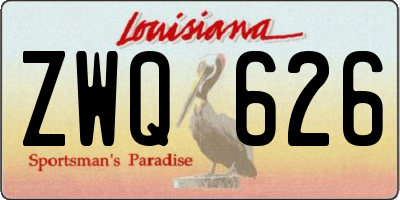 LA license plate ZWQ626