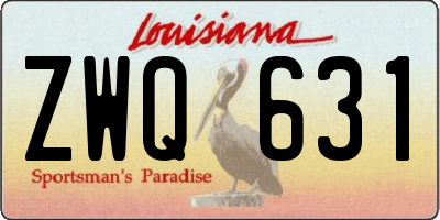 LA license plate ZWQ631