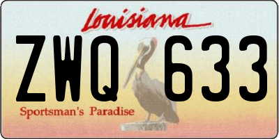 LA license plate ZWQ633