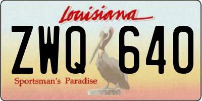 LA license plate ZWQ640