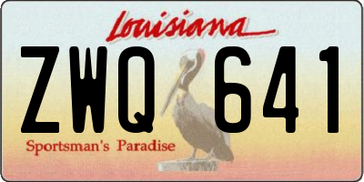 LA license plate ZWQ641