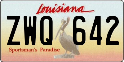 LA license plate ZWQ642