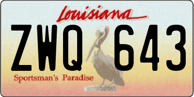 LA license plate ZWQ643