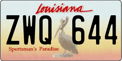 LA license plate ZWQ644