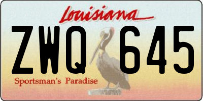 LA license plate ZWQ645