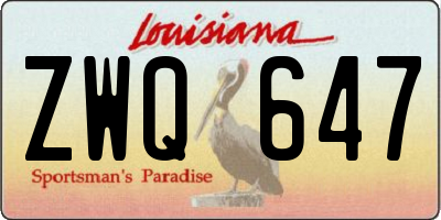 LA license plate ZWQ647