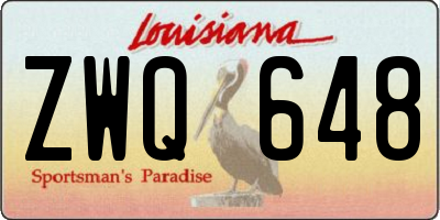 LA license plate ZWQ648