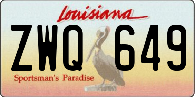 LA license plate ZWQ649