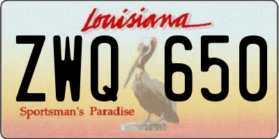 LA license plate ZWQ650