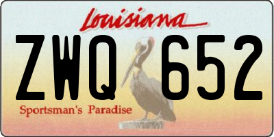 LA license plate ZWQ652