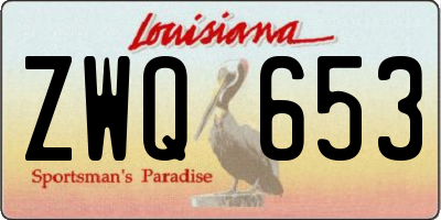 LA license plate ZWQ653