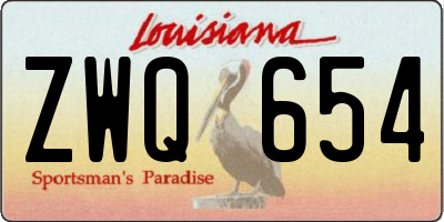 LA license plate ZWQ654