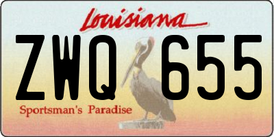 LA license plate ZWQ655