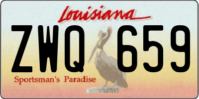 LA license plate ZWQ659