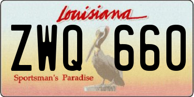 LA license plate ZWQ660