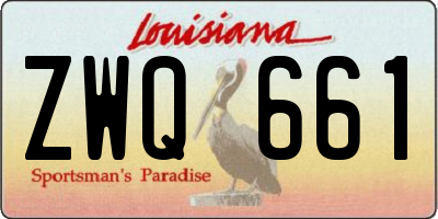 LA license plate ZWQ661