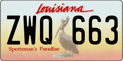 LA license plate ZWQ663