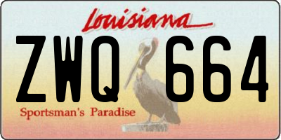 LA license plate ZWQ664