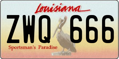 LA license plate ZWQ666