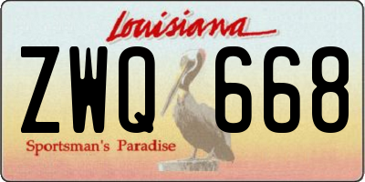 LA license plate ZWQ668