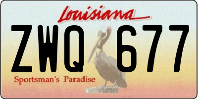 LA license plate ZWQ677