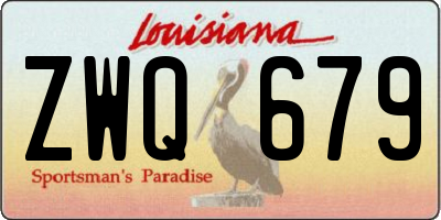 LA license plate ZWQ679