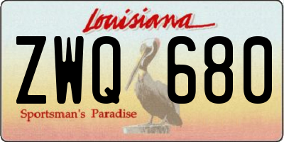 LA license plate ZWQ680