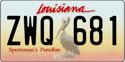 LA license plate ZWQ681