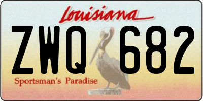 LA license plate ZWQ682