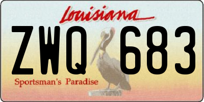 LA license plate ZWQ683