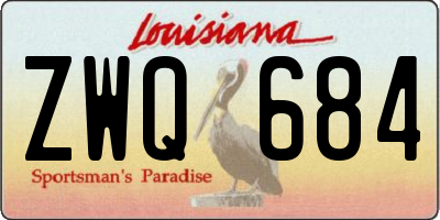 LA license plate ZWQ684