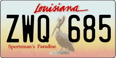 LA license plate ZWQ685