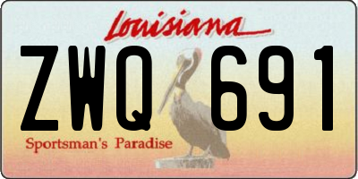 LA license plate ZWQ691