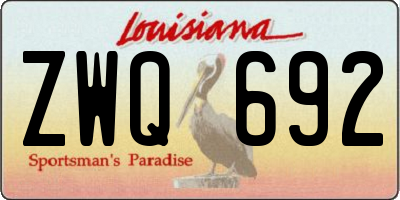 LA license plate ZWQ692